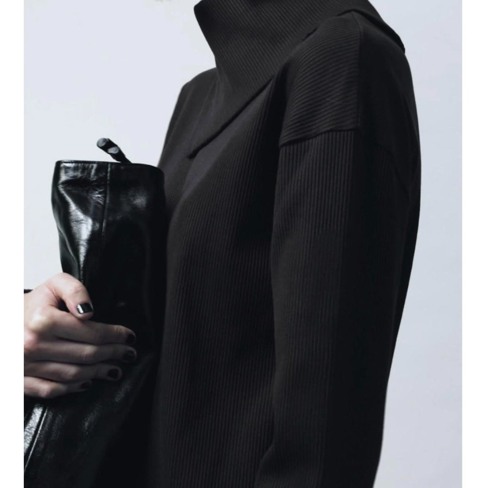 NEW Zara Asymmetrical Collar Long Sleeve Sweater Dress NWT - Picture 3 of 11